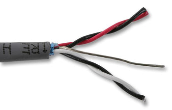 Alpha Wire 5902C 22 AWG 2 Pair Foil Shield PVC Insulation 300V Communication and Control Cable