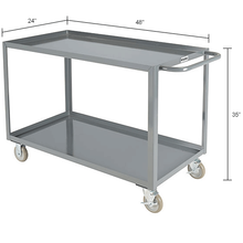 Steel Utility Cart w/2 Tray Shelves 1200 lb Capacity 48"L x 24"W x 35"H 800461