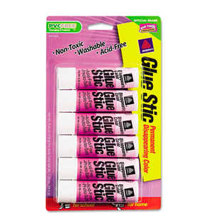 0.26 oz Avery Permanent Glue Stics Purple Application 98096 (Pack Of 6)