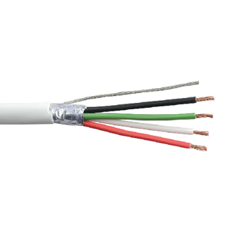 18 AWG 4C Stranded Bare Copper Shielded Al Polyester Plenum Remguard 300V Vigilance Security Cable