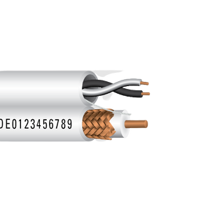 20 AWG Solid BC Braid 18/1P Unshielded Twisted TC RG59/U Plenum 75C 300V PVC Siamese CCTV Cable