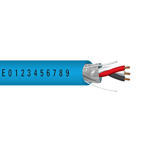 22 AWG 3C Strand Bare Copper Shielded Plenum Al Mylar Low-Smoke PVC Security Access Control Cable