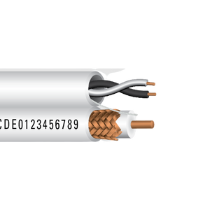 18 AWG 1C Solid BC Braid 18/1P Unshielded Twisted RG6/U Plenum 75Ohm PVC 60C 300V Camera Cable