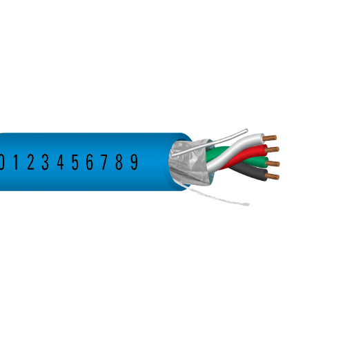 18 AWG 4C Strand Bare Copper Shielded Riser Al Mylar Low-Smoke PVC Sec