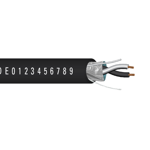 18 AWG 2C Strand Bare Copper Plenum Shielded Al Mylar Low-Smoke PVC Temperature Control Cable