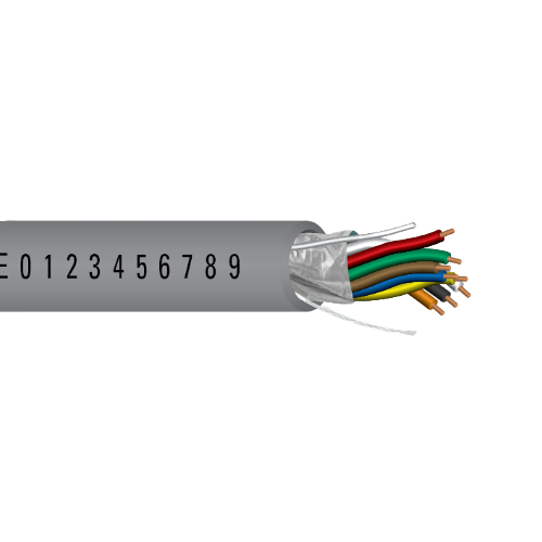 22 AWG 8C Strand Bare Copper Shielded Riser Al Mylar Low-Smoke PVC Security Access Control Cable