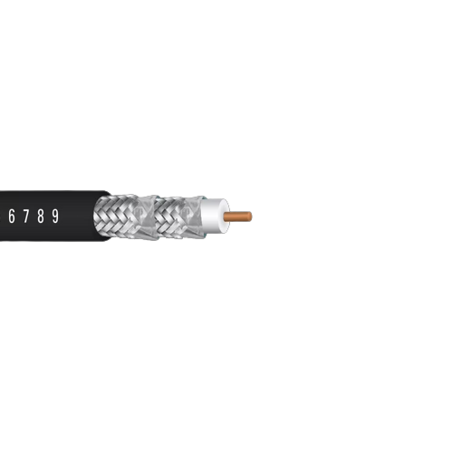 18 AWG 1C Soild CCS Quad Shield Al Braid RG6/U Riser CMR PVC CATV Broadcast Coaxial Cable