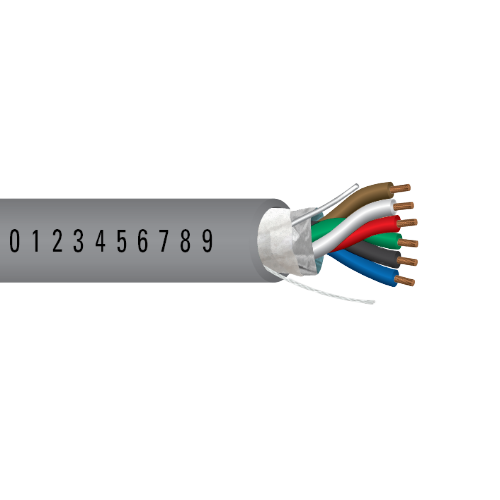 22 AWG 6C Strand Bare Copper Shielded Riser Al Mylar Low-Smoke PVC Security Access Control Cable