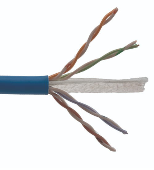Category 6 Solid Bare Copper Twisted Pair CMP / CMR 100BASE-TX Ethernet Cable