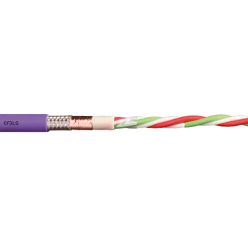 Igus CFBUS-002 (24awg-1P+16awg-4C) Stranded Bare Copper Shielded TC Braid TPE 300V Chainflex® CFBUS Bus Cable