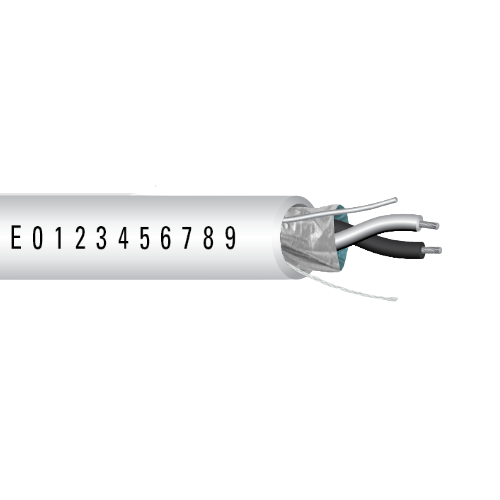 22 AWG 2C Strand Bare Copper Plenum Shielded Al Mylar Low-Smoke PVC Temperature Control Cable