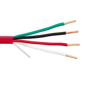 16 AWG 4C Solid Bare Copper Unshielded FPLP Plenum Polymer Remguard 300V Fire Alarm Cable