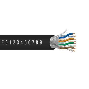 24 AWG 4P Solid Bare Copper Riser Al Foil Shield PE PVC 75C 300V Crestron Category 5e Cable