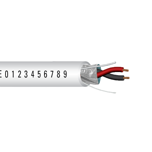 18 AWG 2C Strand Bare Copper Shielded Plenum Al Mylar Low-Smoke PVC Security Access Control Cable