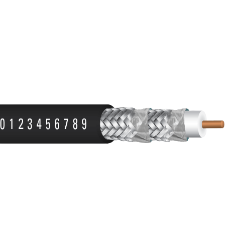 RG6/U Plenum Copper Covered Steel 75Ohms Quad Shield Al Braid PVC 60C 300V Coax Cable