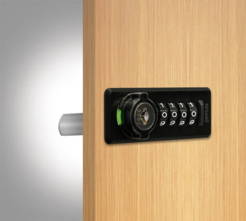 Black Public Mechanical key Less Access with Combination Kit Lock
