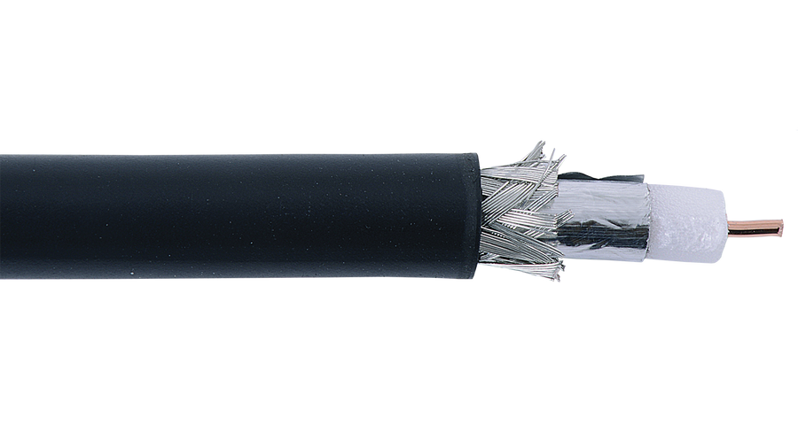 LOW VOLTAGE TYPE RG SINGLE CONDUCTOR CMR BRAID SHIELD FPE INSULATION COAXIAL CABLE