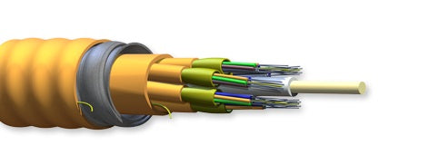 Corning Multi Fiber OM4 Riser 50µm Extended 10G MIC Unitized Tight Buffered Interlocking Armored Cable