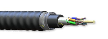 Corning 192TUF-T4191DA1 192 Fiber OM4 Riser 50µm Freedm Loose Tube Gel Free Extended 10G Interlocking Armored Cable