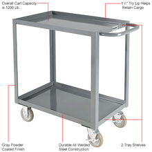 Steel Utility Cart w/2 Tray Shelves 1200 lb Capacity 30"L x 18"W x 35"H 800453