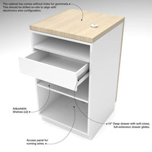 24" Deluxe Cash Wrap Retail Counters-Matte White With Raw Oak Top Econoco DDCW24