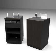 24" Deluxe Cash Wrap Retail Counters-Matte Black With Black Woodgrain Top Econoco DDCW24BLG