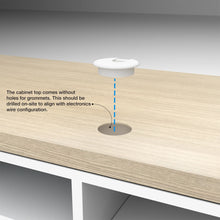 55" Deluxe Cash Wrap Retail Counters Wide-Matte White With Raw Oak Top Econoco DDCW55