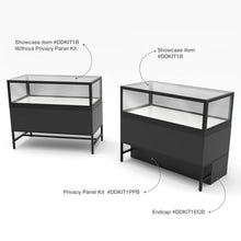Privacy Panels for Deluxe Glass Showcase Display Cabinet with Storage Drawers - End Panel Black Econoco DDKIT1ECB