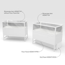 Privacy Panels for Deluxe Glass Showcase Display Cabinet with Storage Drawers - End Panel White Econoco DDKIT1ECW