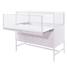 Deluxe Glass Showcase Display Cabinet with Storage White Econoco DDKIT1W