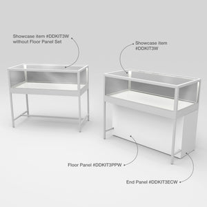Privacy Panels for Deluxe Glass Showcase Display Cabinet - End Panel White Econoco DDKIT3ECW
