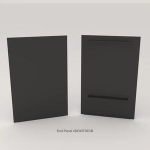 Privacy Panels for Deluxe Glass Showcase Display Cabinet - End Panel Black Econoco DDKIT3ECB