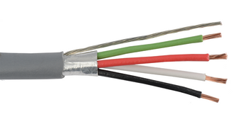 Alpha Wire 2460C 22 AWG 2 Conductor Solid Foil Shield 300V PP Insulation Communication and Control Cable