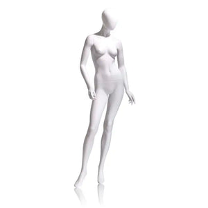 Female Mannequin - Oval Head, Arms Slightly Bent, Turned at Waist, Right Leg Forward Econoco EVE-3H-OV