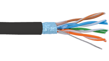 24 AWG 4 PAIR STP SHIELDED CAT5E SOLID BARE ANNEALED COPPER HIGH PERFORMANCE DATA CABLE