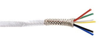 Alpha Wire 2817/6 20 AWG 6 Conductor Braid 600V TFE Insulation High/Low Temperature Cable