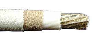 M22759/01-14-9 14 AWG White Silver Plated Copper Conductor PTFE Glass Tape Cable