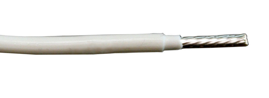 M22759/7-16-9 16 AWG White Silver Plated Copper Conductor Mineral Filled Extruded PTFE Cable