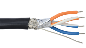 Alpha Wire M3981 24 AWG 3 Pair Orange/White Foil/Braid Shield PE Insulation 300V Low Capacitance Manhattan Computer Cable