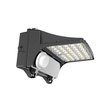 ﻿Aeralux Motisi 30-Watts 120V-347V 4000K CCT Black Photocell Daylight Sensor Wall Pack Light