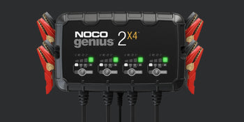 Genius 6V/12V 8-Amp Smart Battery Charger Battery Maintainer, and Battery Desulfator Max 30 Watts x 4 Banks NOCO GENIUS2X4