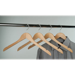 17" Flat Suit Hanger W/ Chrome Metal Bar & Pant/SKIRT CLIPS Econoco WH1761CNC (Pack of 100)