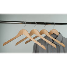 17" Wooden Wishbone Suit Hanger With Clips Satin Chrome Hook WH1731CTSC (Pack of 100)