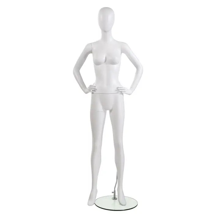 Male Mannequin - Oval Head, Arms by Side, Left Leg Slightly Forward