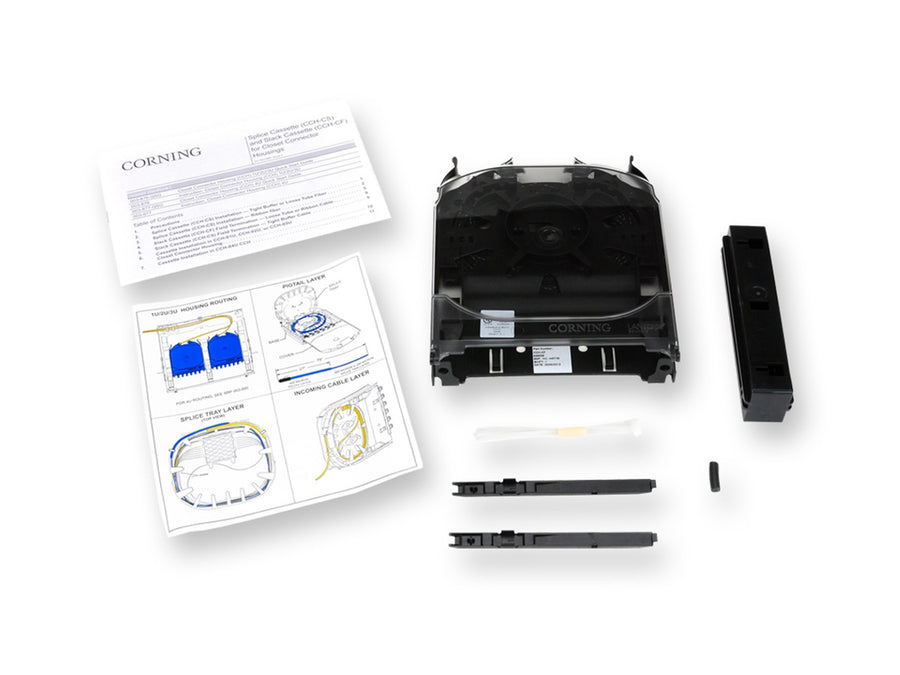CCH Cassette  Termination and Slack Storage empty for one CCH adapter panel CORNING CCH-CF