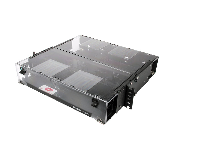 2 rack units holds 4 CCH connector panels Closet Connector Housing (CCH) CORNING CCH-02U