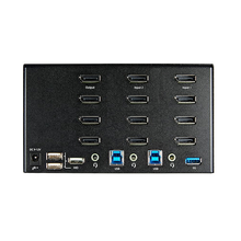 2 Port Quad Monitor DisplayPort KVM Switch 4K 60Hz W/ 2 Port USB 3.0 Hub
