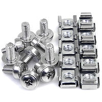 M6 Mounting Screws and Cage Nuts for Server Rack Cabinet (Pack of 50)