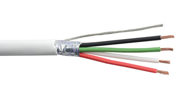 20 AWG 3 CONDUCTOR WHITE FOIL SHIELDED CMP PLENUM PVC INSULATION SECURITY CABLE