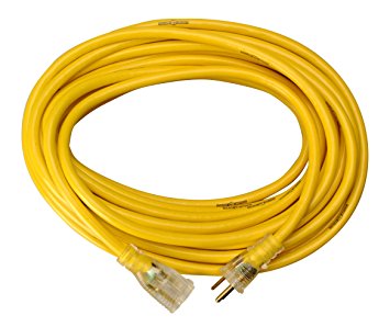 10 AWG 3 CONDUCTOR SJTW YELLOW HEAVY DUTY EXTENSION CORD CABLE